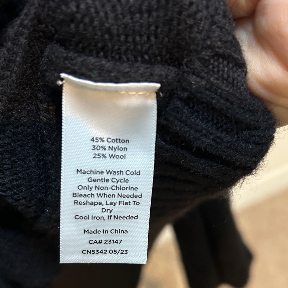 Talbots Black Cable Knit Cardigan with Gold Buttons - Picture 12 of 13
